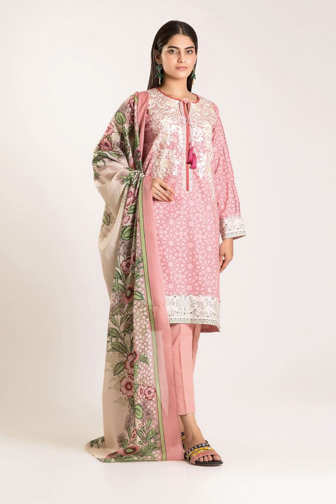 Khaadi Winter Vibe Collection 2019 – CB19507 Pink 3Pc