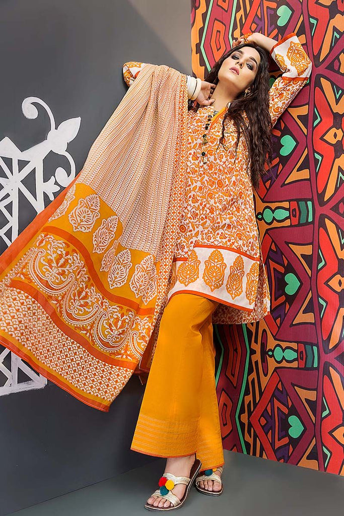Gul Ahmed Summer Essential Collection 2018 – Yellow 3 Pc Printed Lawn CL-346 B