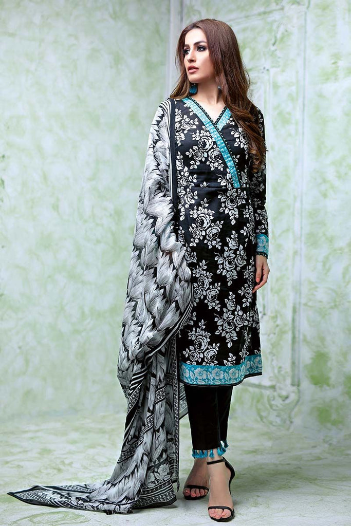 Gul Ahmed Summer Essential Collection 2018 – Black & White 3 Pc Printed Lawn CL-361