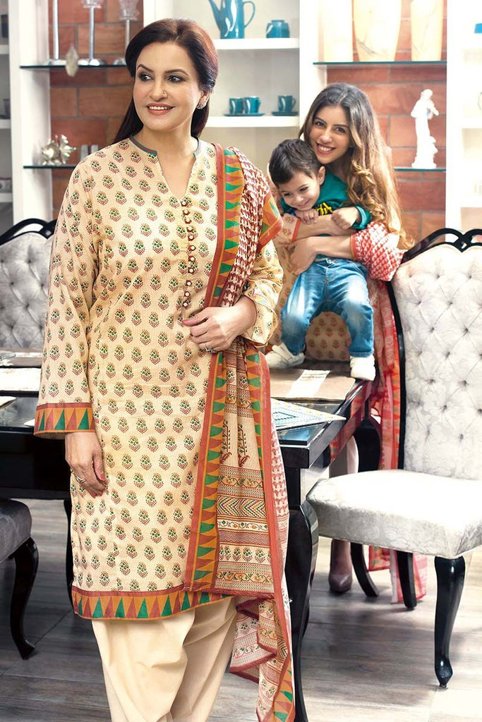 Gul Ahmed Summer Essential Collection 2018 – Light Brown 3 Pc Printed Lawn CL-365 A