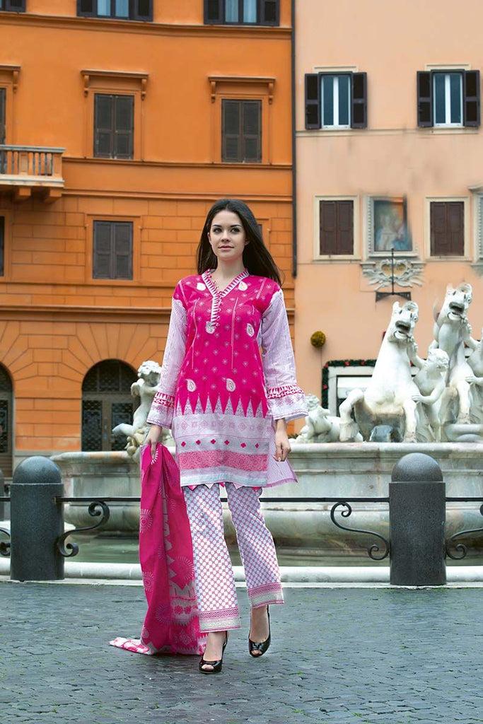 Gul Ahmed Summer Essential Collection 2018 – Pink 3 Pc Embroidered Lawn CL-369