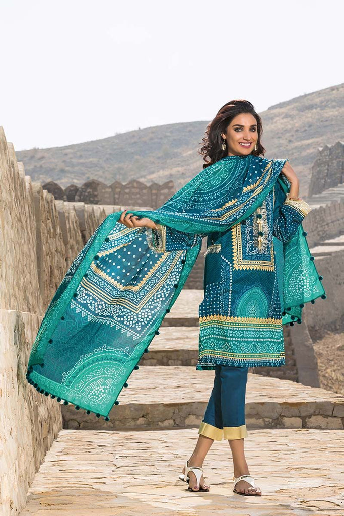 Gul Ahmed Summer Essential Collection 2018 – Blue 3 Pc Printed Lawn CL-377 B