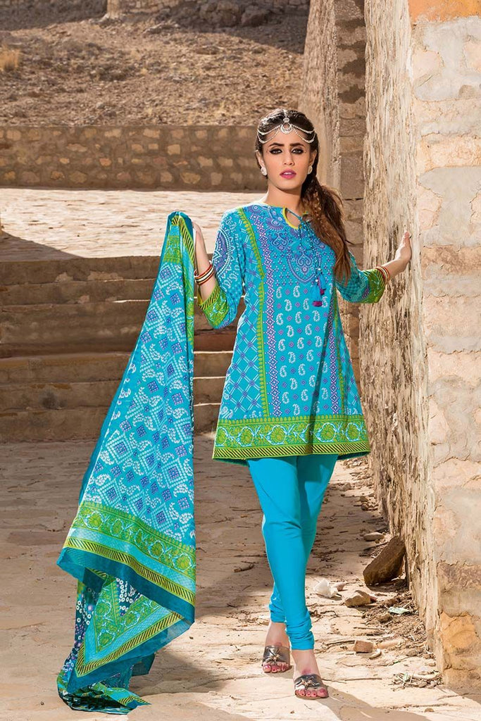 Gul Ahmed Summer Essential Collection 2018 – Sky blue 3 Pc Printed Lawn CL-378 B