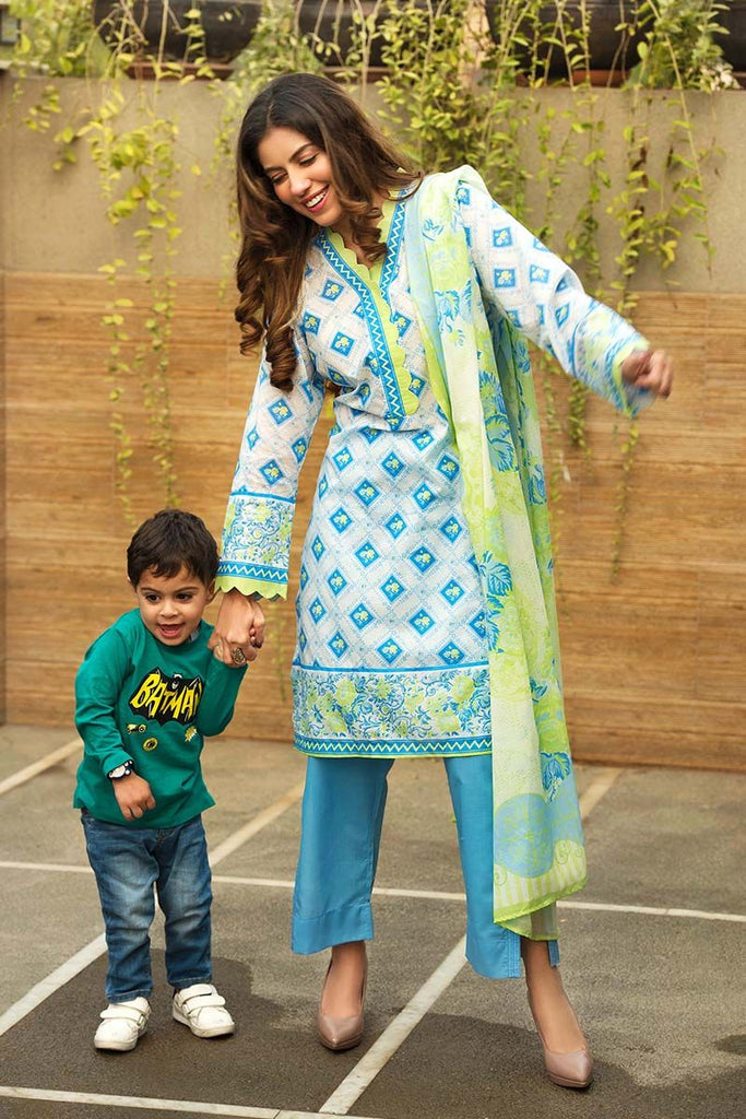 Gul Ahmed Summer Essential Collection 2018 – Blue 3 Pc Printed Lawn CL-390 B