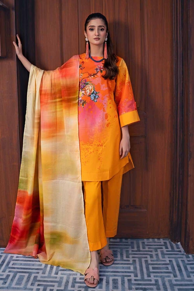 Gul Ahmed Summer Essential 2024 – 3PC Printed Lawn Suit CL-42022 A