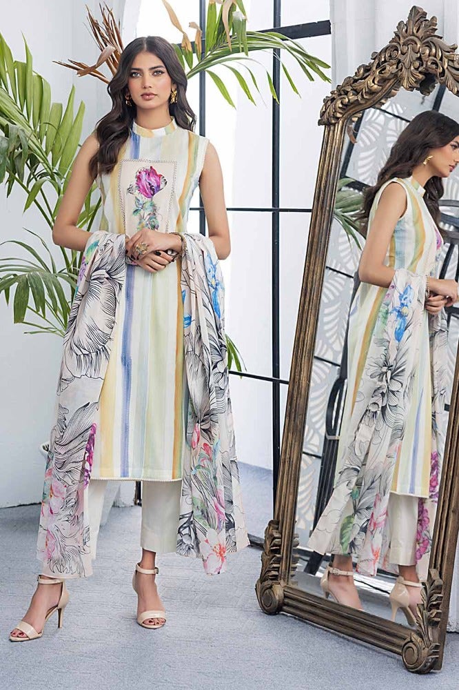 Gul Ahmed Summer Essential 2024 – 3PC Printed Lawn Suit CL-42029 A