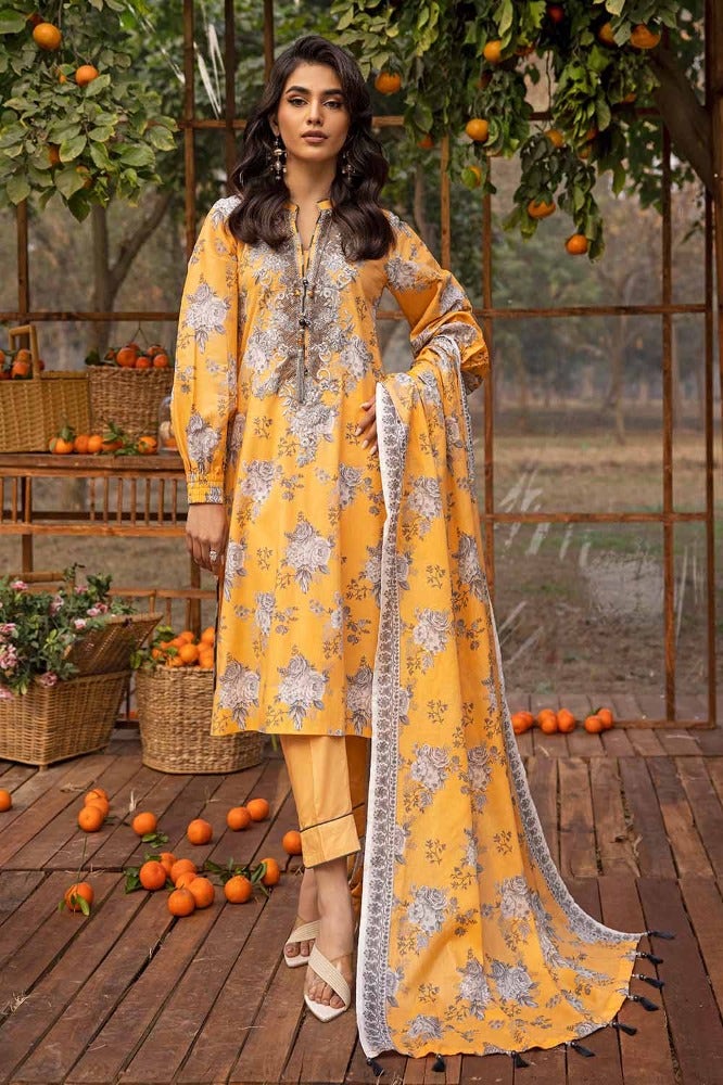 Gul Ahmed Summer Essential 2024 – 3PC Printed Embroidered Lawn Suit CL-42090