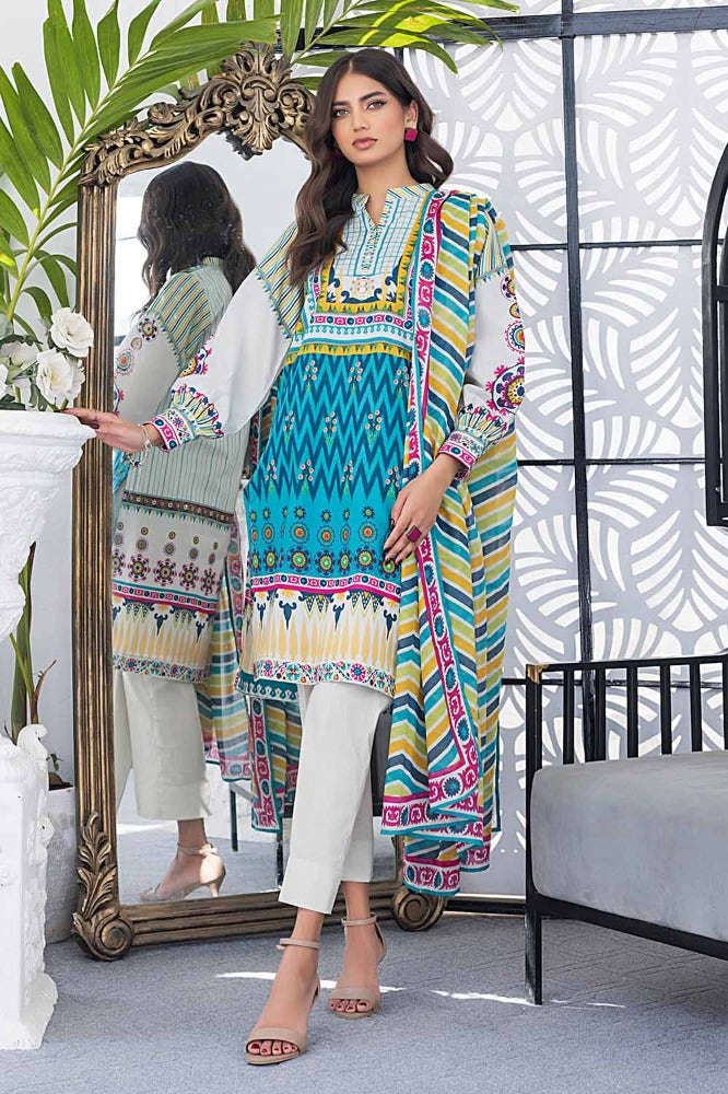 Gul Ahmed Summer Essential 2024 – 3PC Printed Lawn Suit CL-42167 B