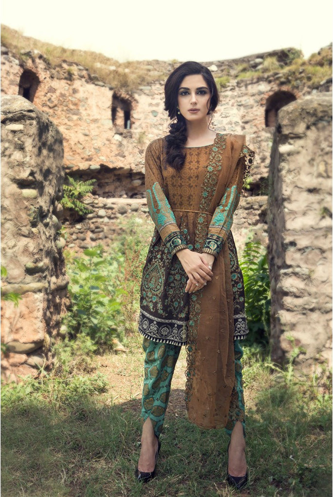 MARIA.B EID Lawn Collection '16 – Brown D-307 - YourLibaas
