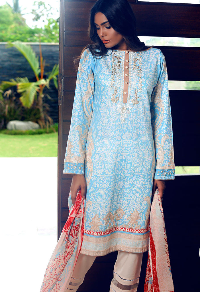 Adamjee Lawn Festive Mid-Summer Collection 2016 – Design 9 - Victorian Revival - YourLibaas
 - 1