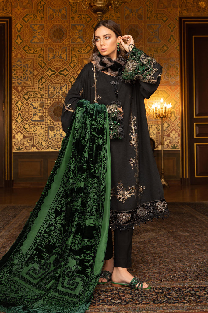 MARIA.B. Linen Winter Collection '21 – DL-907-Black and Emerald Green