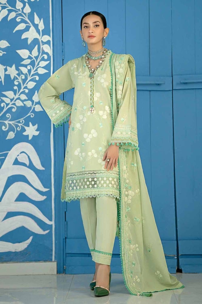 Gul Ahmed Summer Essential 2024 – 3PC Embroidered Lawn Suit with Embroidered Denting Lawn Dupatta DN-42003