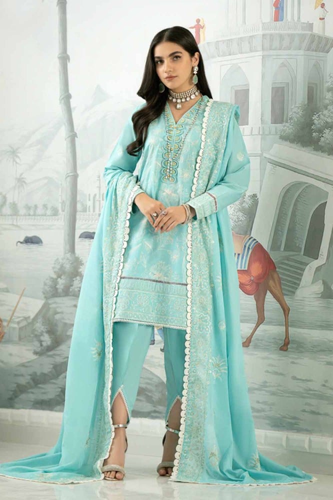 Gul Ahmed Summer Essential 2024 – 3PC Embroidered Lawn Suit with Embroidered Denting Lawn Dupatta DN-42011