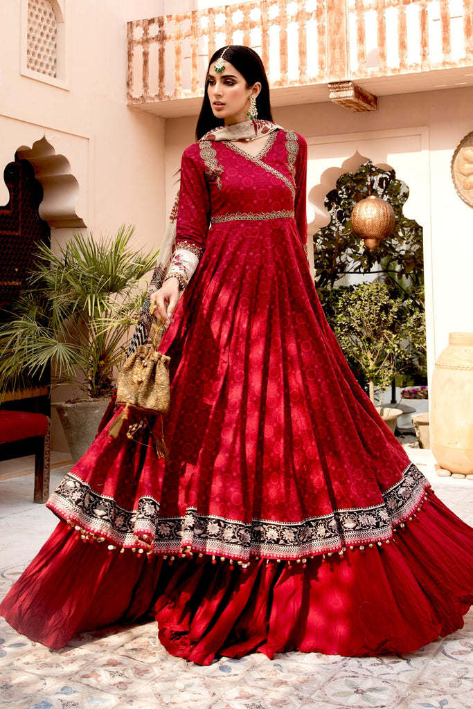 MARIA.B Eid Lawn Collection 2021 – EL-21-03-Maroon