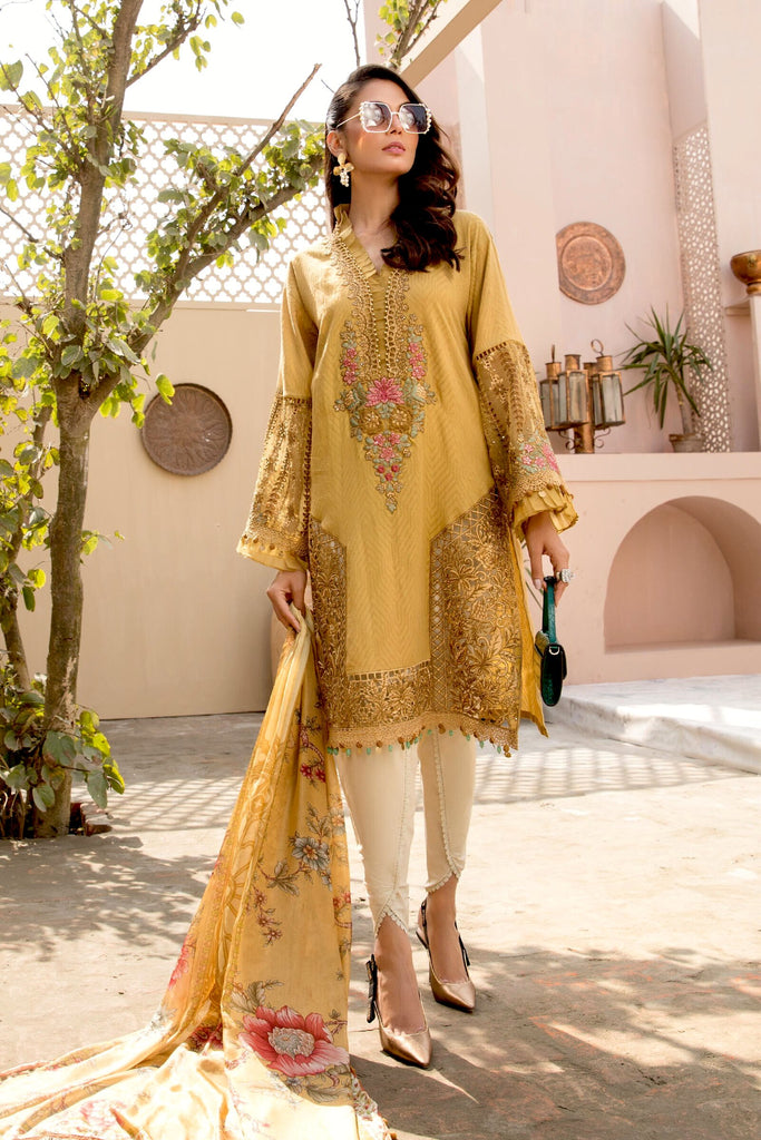 MARIA.B Eid Lawn Collection 2021 – EL-21-09-Mustard