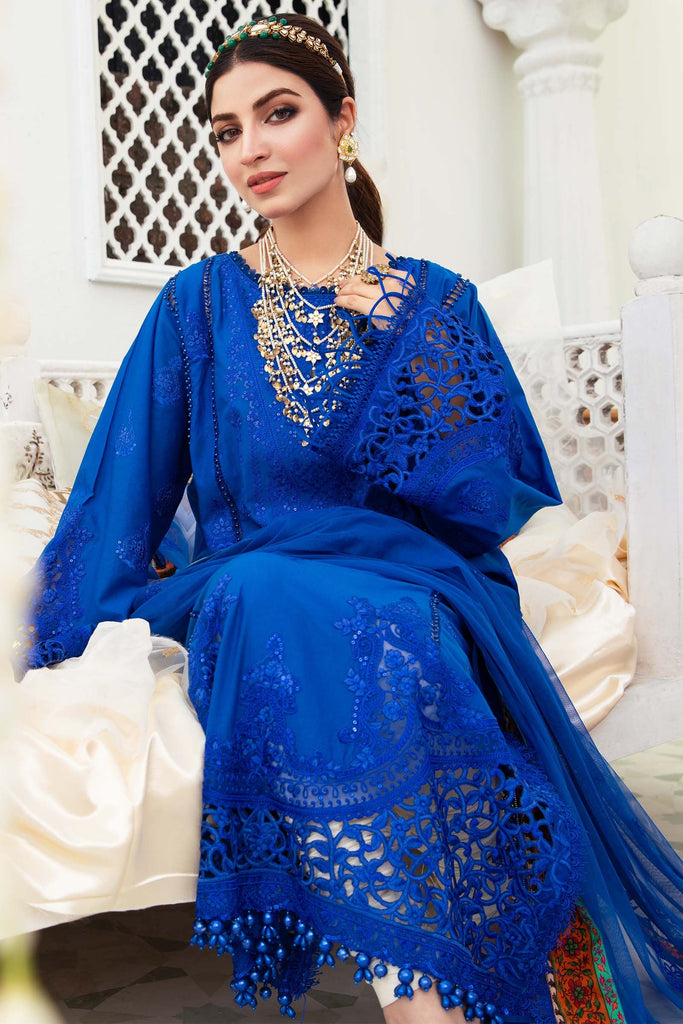 MARIA.B Eid Lawn Collection 2022 – EL-22-08-Cobalt Blue