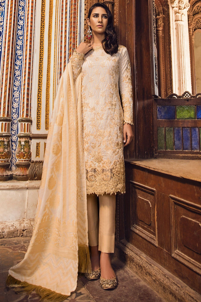 AlKaram Festive Embroidered Jacquard Collection 2018 – FC-03-18 Beige