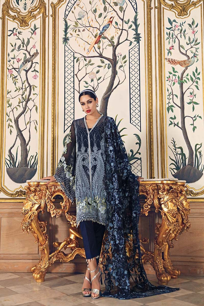 Gul Ahmed Festive Jewelled Collection 2018 – Navy 3 Pc Embroidered FE-104