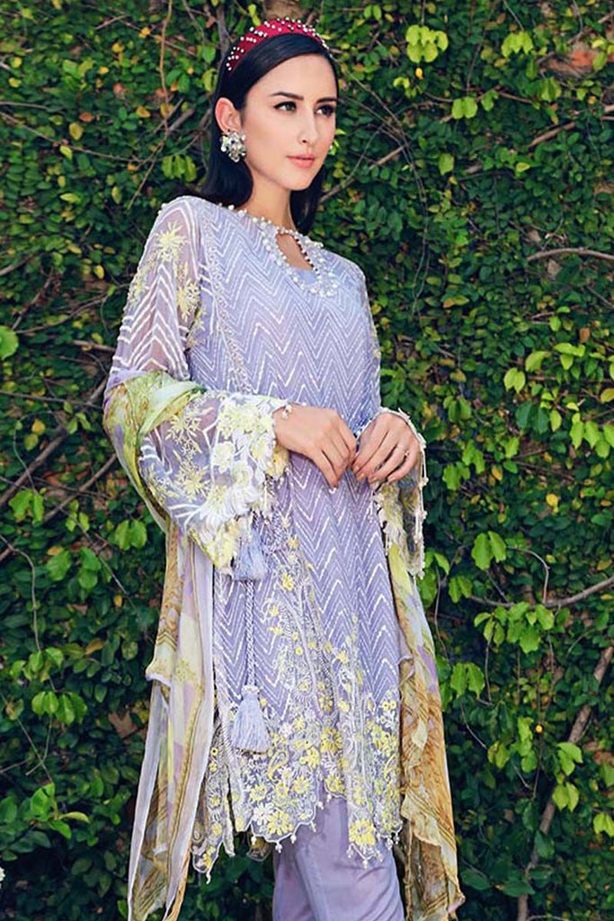 Gul Ahmed Festive Jewelled Collection 2018 – Lilac 3 Pc Blended Chiffon FE-116