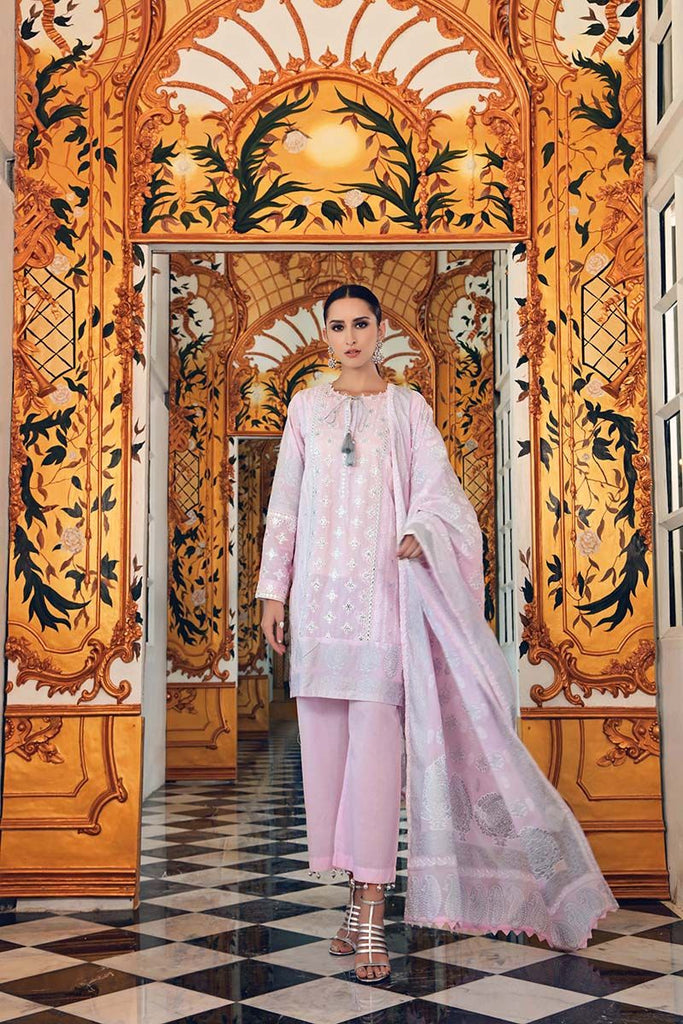 Gul Ahmed Festive Jewelled Collection 2018 – Light Pink 3 Pc Embroidered FE-152