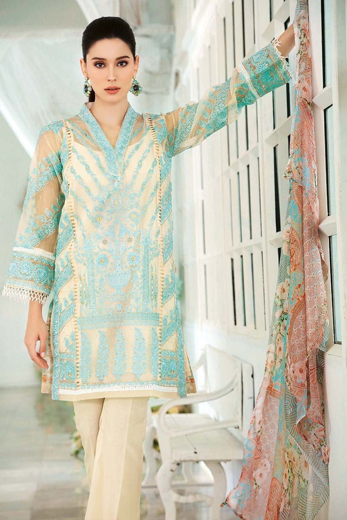 Gul Ahmed Festive Jewelled Collection 2018 – Off White 3 Pc Blended Chiffon FE-88