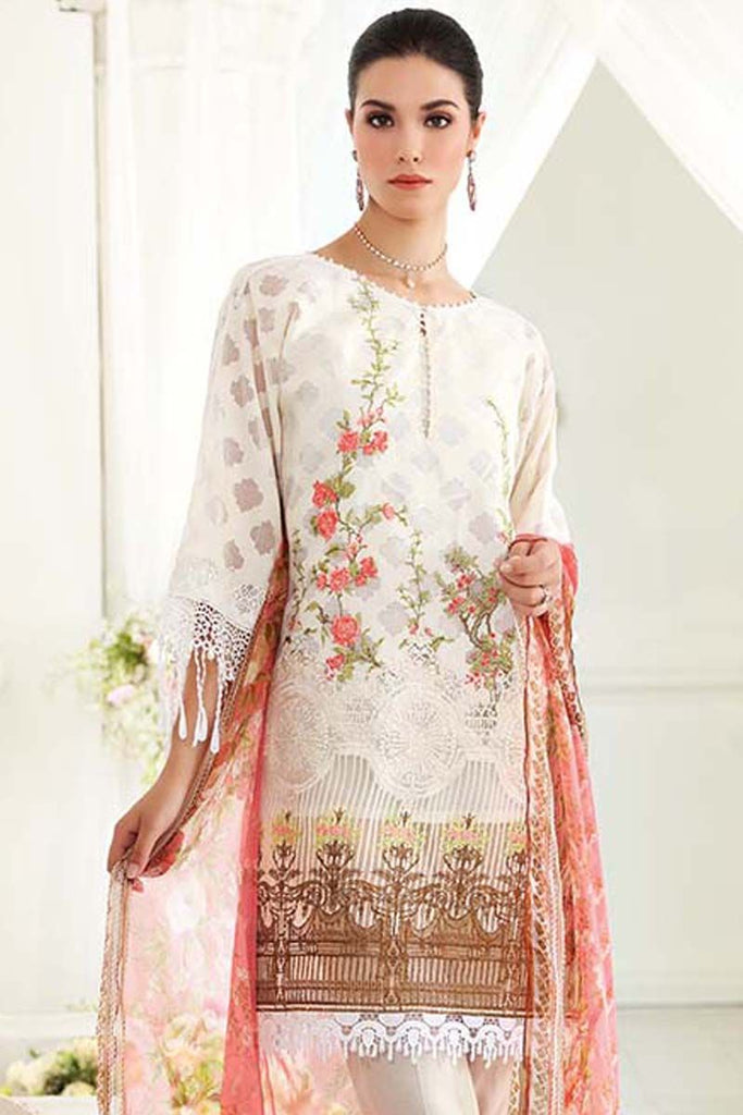 Gul Ahmed Festive Jewelled Collection 2018 – White 3 Pc Blended Chiffon FE-91