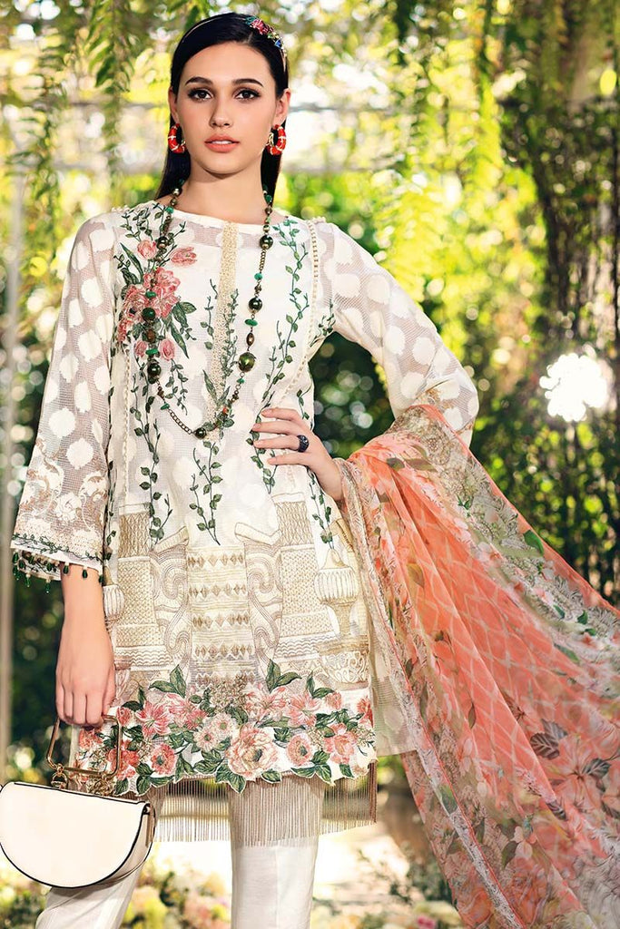 Gul Ahmed Festive Jewelled Collection 2018 – Off White 3 Pc Blended Chiffon FE-99