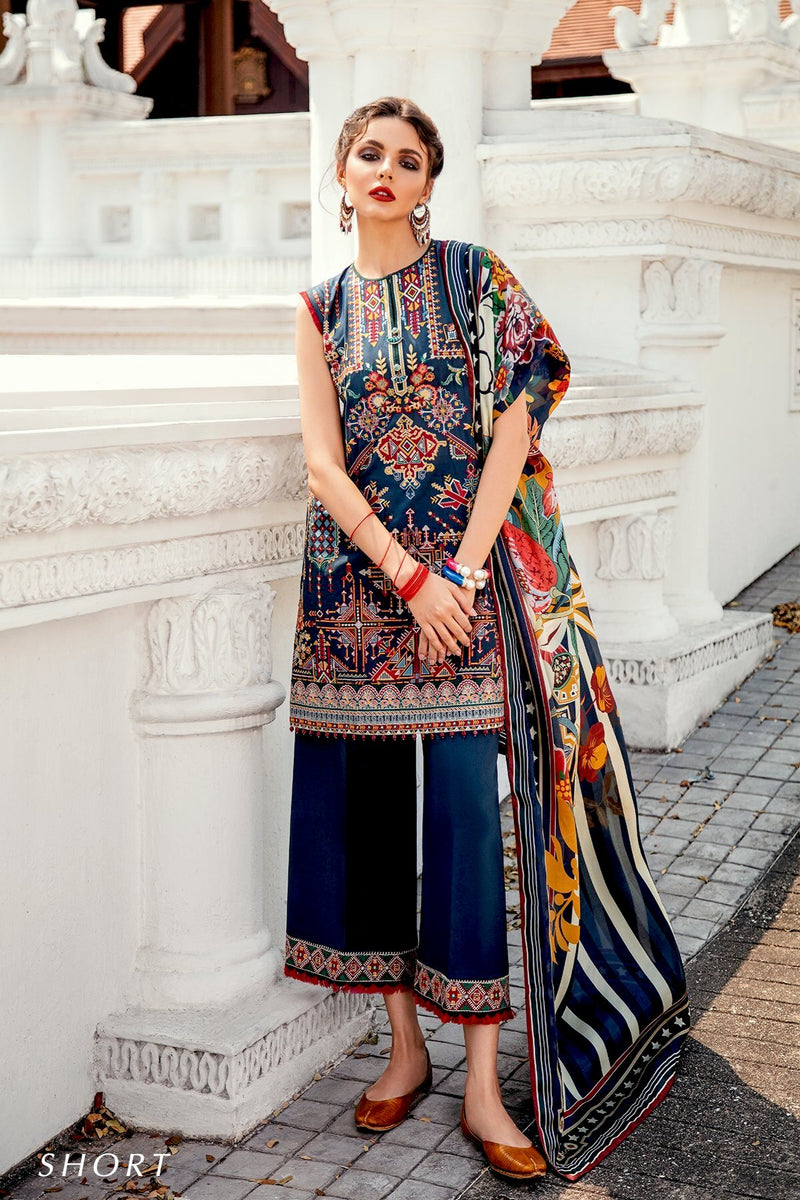 BAROQUE GREY BLACK EMBROIDERED LAWN