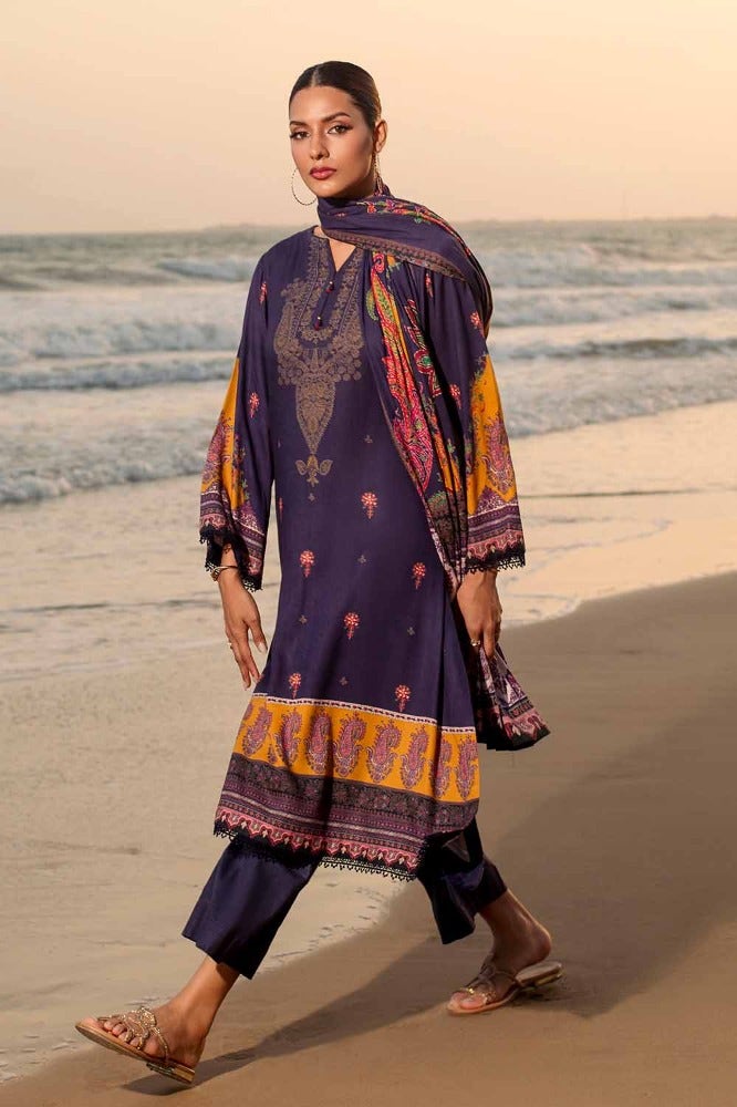 Gul Ahmed Winter 3PC Digital Printed Cotail Linen Suit CV-32001