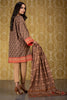 AlKaram Winter Collection 2019 – 3 Piece Printed Khaddar Suit with Khaddar Dupatta – FW-5.1-19-Brown