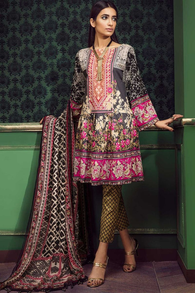 Khaadi Classics Lawn Collection 2018 – G18104 Brown 3Pc