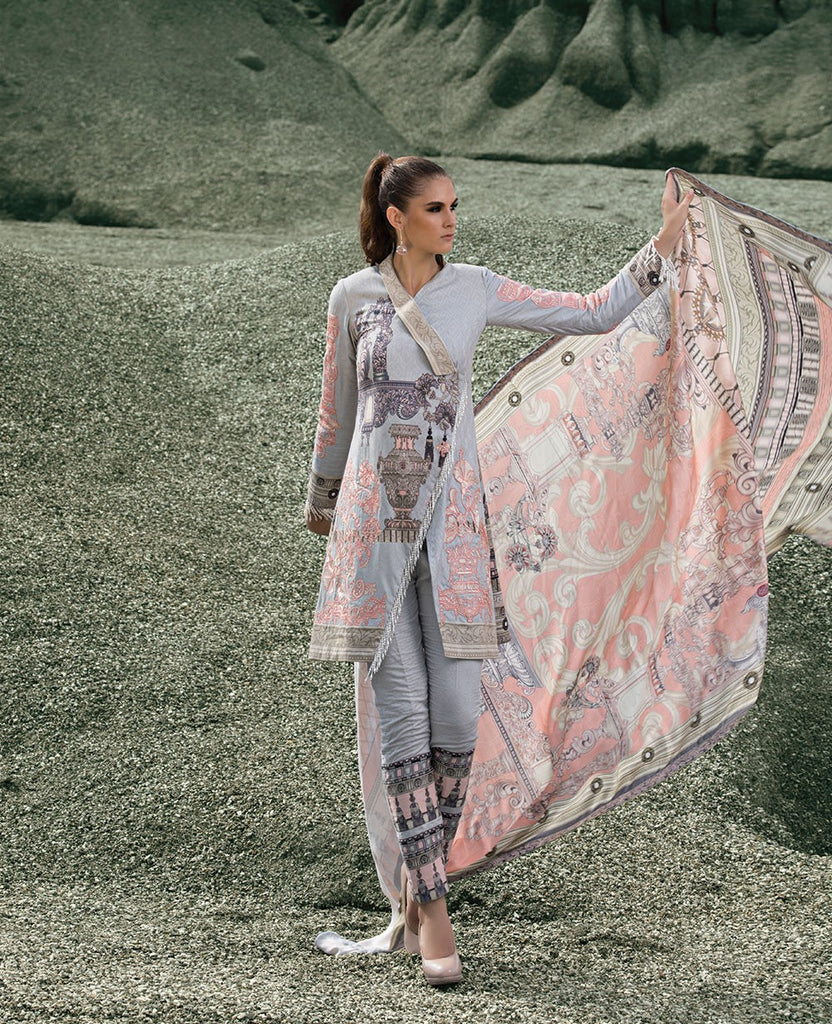 Ittehad Royal Embroidered Winter Collection 2018 – Heather Vault