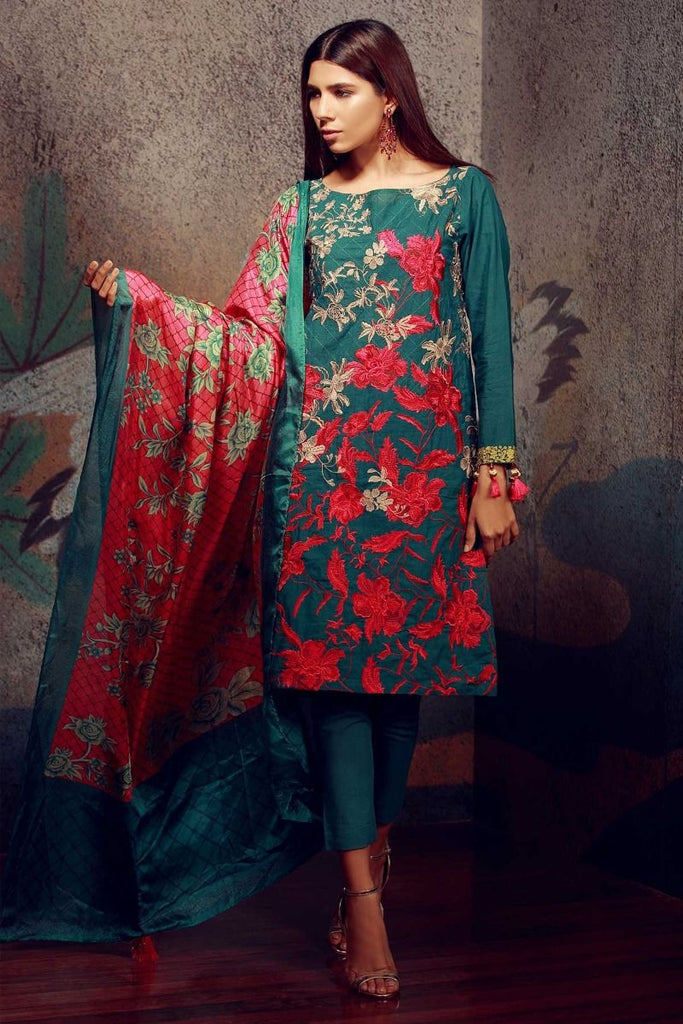 Khaadi Classics Lawn Collection 2018 – HH18101 Green 3Pc