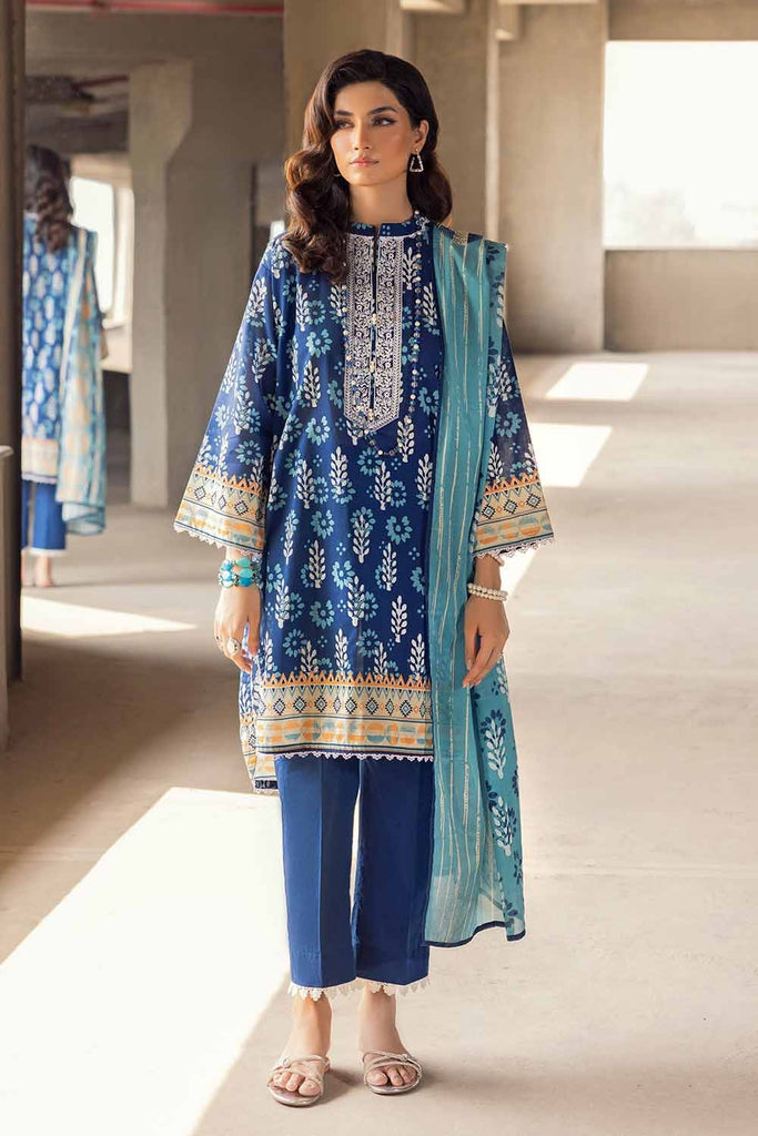 Gul Ahmed 2023 – 2PC Embroidered Cambric Suit with Printed Lawn Dupatta TCE-32001