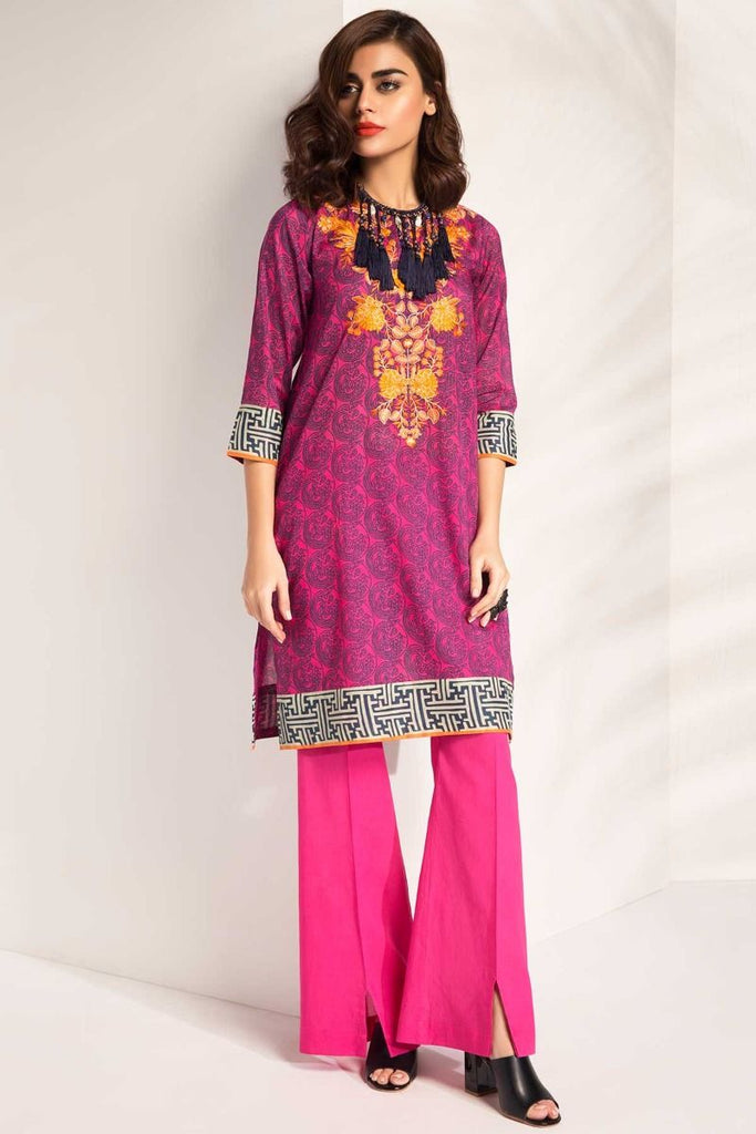 Khaadi Tropical Escape Lawn Collection 2018 – I18104 Pink 2Pc