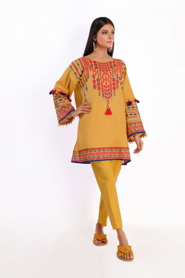 Khaadi Feel Free Spring Lawn Collection 2020 – Shirt Shalwar – I20106 Yellow
