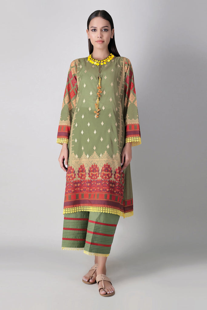 Khaadi Spring Collection 2021 – 2PC Suit · Embroidered Kameez Pants · I21105 Green