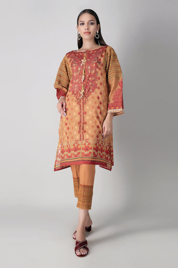 Khaadi Spring Collection 2021 – 2PC Suit · Embroidered Kameez Pants · I21107 Beige