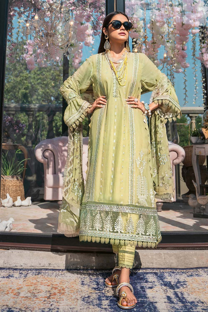Gul Ahmed Summer Premium Lawn 2021 · 3PC Unstitched Chiffon Embroidered Suit SP-53
