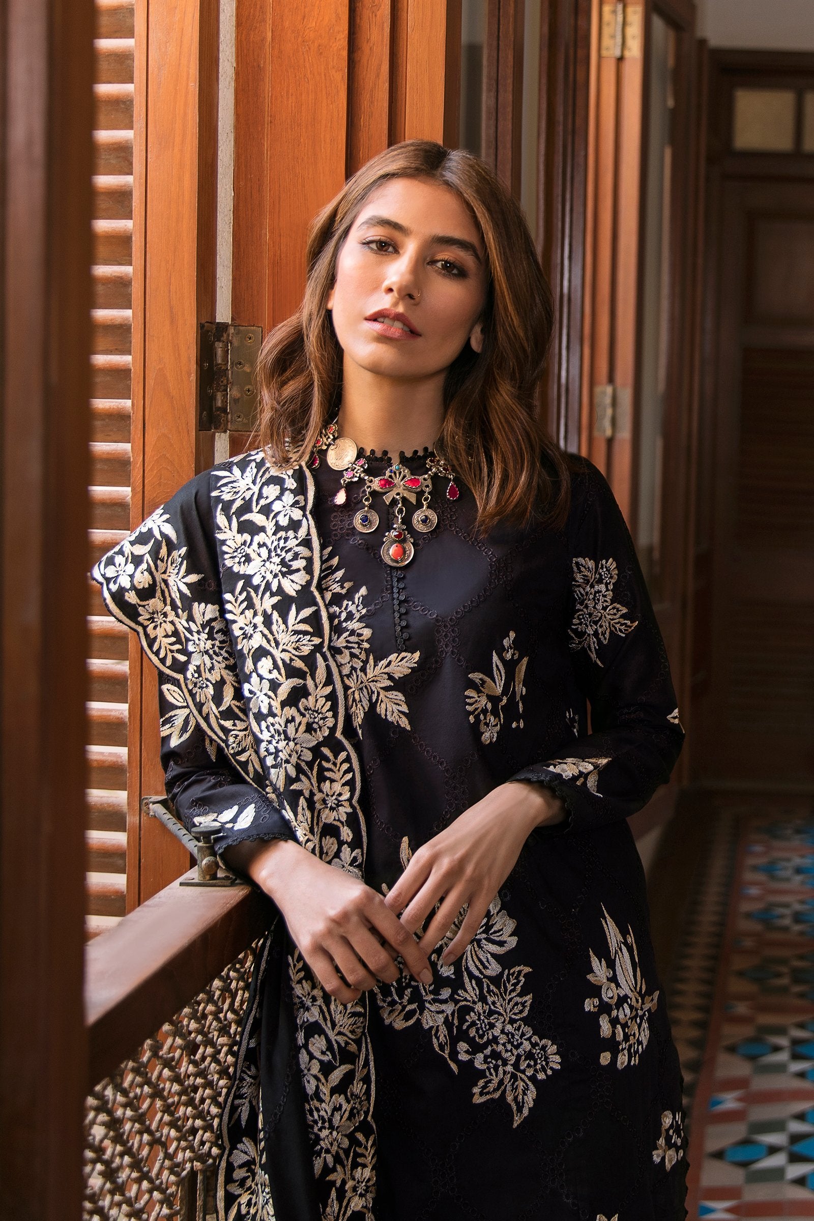 Zavosh Rashidi Zaha by Khadijah Shah Lawn Collection – ZAVOSH (ZL21-14 A) – YourLibaas