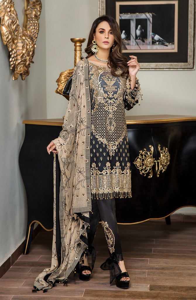 Maryam's Gold Luxury Embroidered Chiffon Collection Vol 5 – MG-52 ...