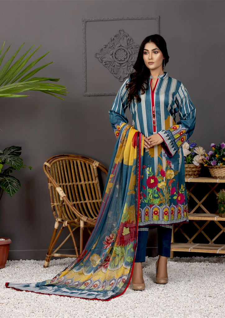 Orchid Printed Lawn Collection with Silk Dupatta Vol-5 – D10