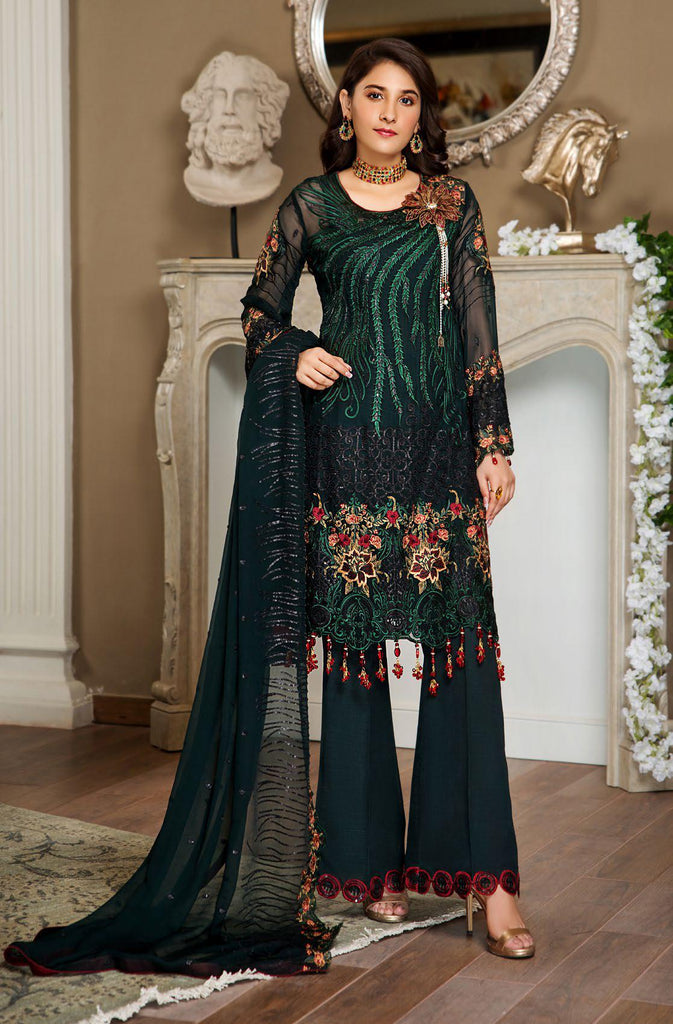 Maryam's Gold Luxury Embroidered Chiffon Collection Vol 5 – MG-57