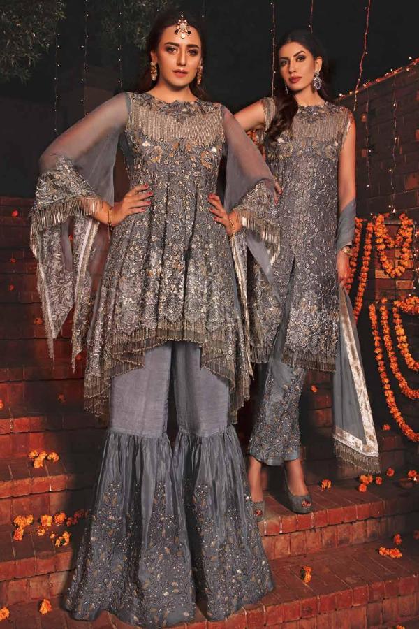 EmbRoyal Dewan-e-Khas Luxury Chiffon Wedding Collection – 08-Dusky Grey