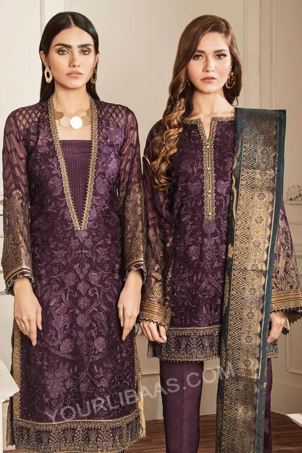 Baroque Chantelle Embroidered Chiffon Collection - Amethyst