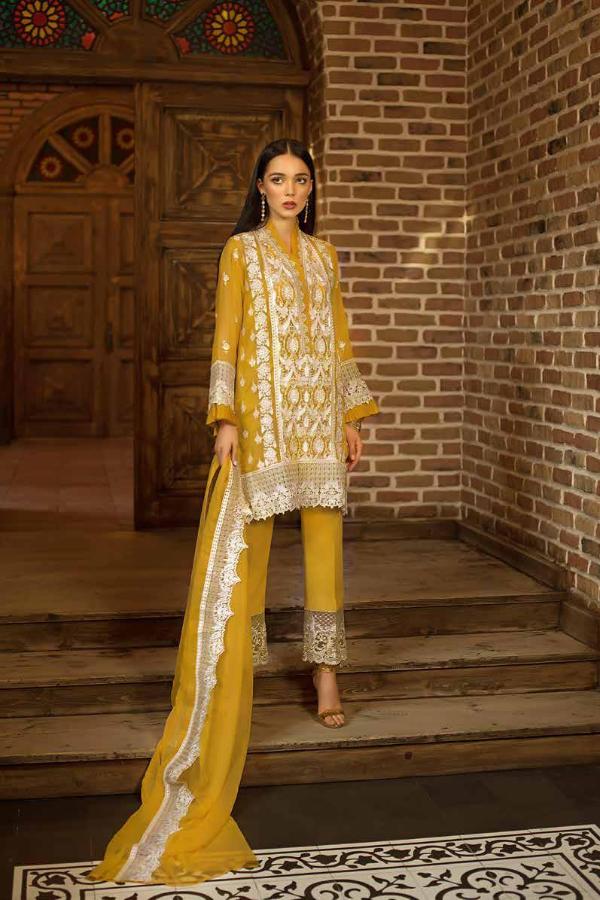 Gul Ahmed Formal Brights Collection 2019 – PS01 – Mustard Fields