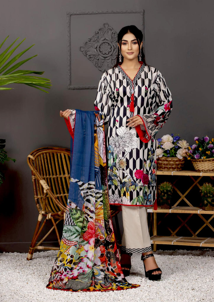 Orchid Printed Lawn Collection with Silk Dupatta Vol-5 – D08