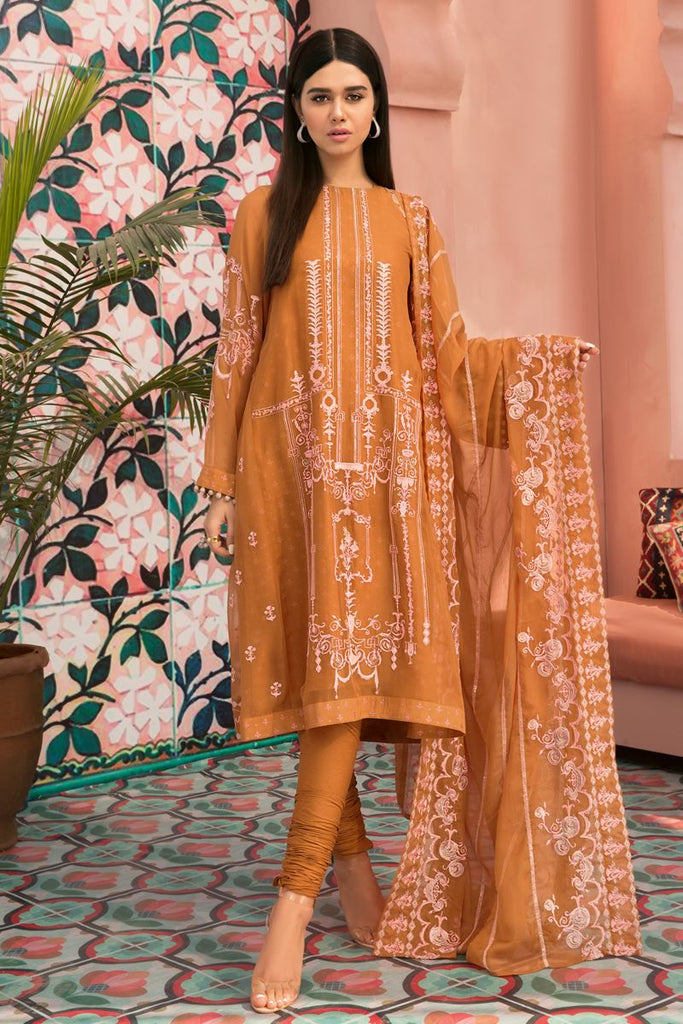 Gul Ahmed Summer 2020 – Premium Collection – 3 PC Embroidered Lawn Suit with Chiffon Dupatta PM-324