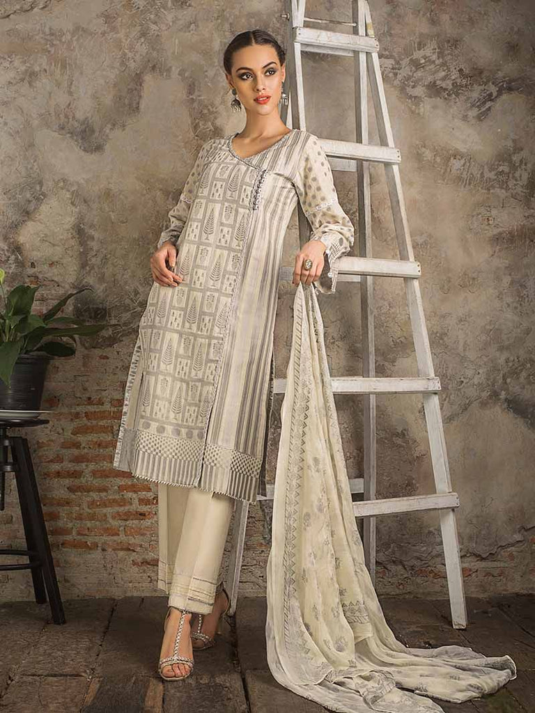 Gul Ahmed Cambric Collection 2019 – 3 PC Luxury Jacquard – MJ-14
