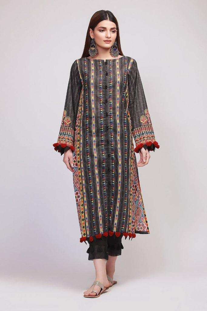 Khaadi The Tale of Spring Lawn Collection 2019 – IR19105 Black 2Pc